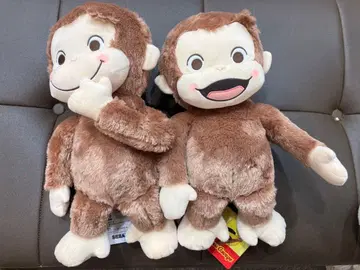 호기심 많은 조지 빨간 볼 L 봉제 인형 퓨어 키라 Ver. 2체 세트