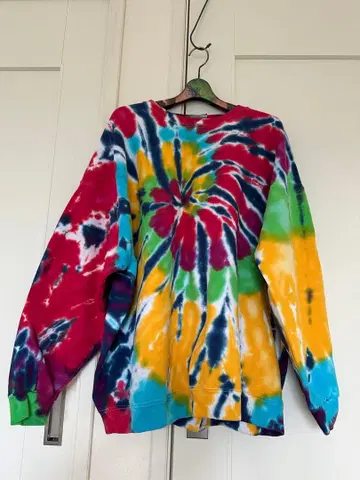 구제 의류 타이다이 패턴 긴팔 맨투맨 오버사이즈