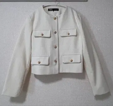 ZARA 아이보리 트위드 자켓