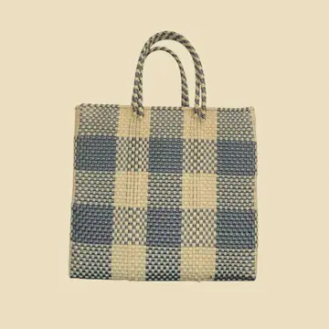 [ 새상품급 ] Letra 레트라 멜카도백 S 크림 x 실버 체크