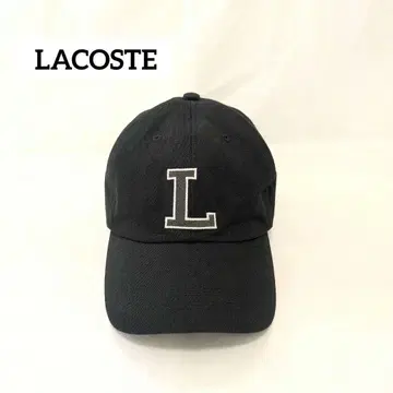 라코스테 남성용 캡 블랙 코튼 로고캡