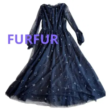 FURFUR 퍼퍼 튤 드레스 원피스 자수 블랙 비즈