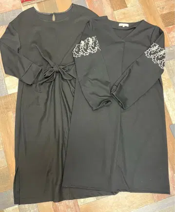 블랙 원피스 2개 세트