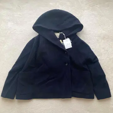 ichc 이치 울 숏코트 후드 부착 빅 칼라 숄카라풍