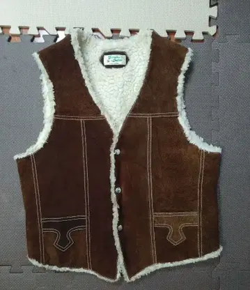 멕시코제 천연 가죽 브라운 퍼 베스트 38 사이즈