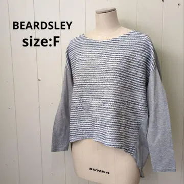 비어즐리 BEARDSLEY 절개 티셔츠 라메 니트 F 그레이