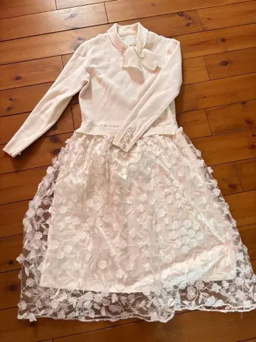 체스 리본 포함 원피스