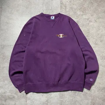 90s 챔피온 자수 원포인트 퍼플 맨투맨 트레이닝복