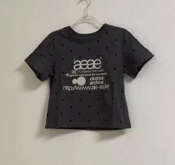 aeae 도트 무늬 크롭 T셔츠 그레이