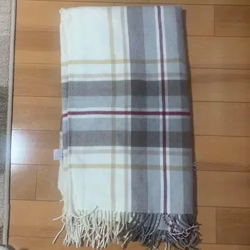 ELLE 케이프 체크 무늬 스톨 대형 숄더 멀티 무릎 담요
