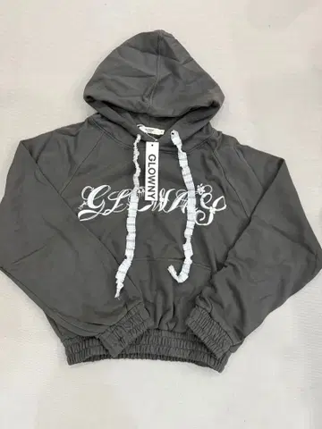 GLOWNY 그레이 후드 부착 후드티 S