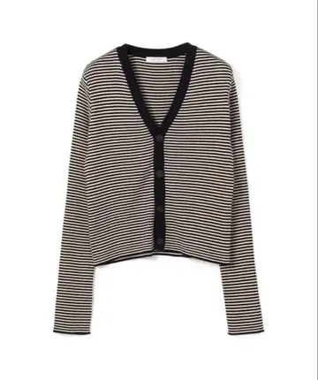 MACPHEE 코튼 리브 V넥 가디건