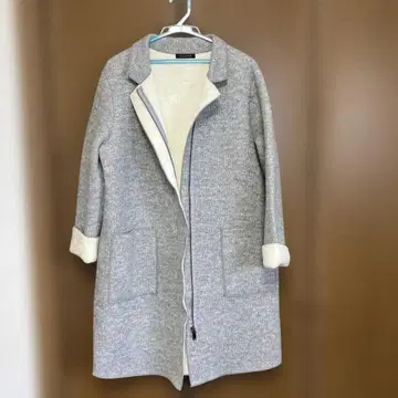 coquettish 그레이 롱 코트