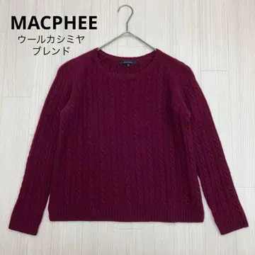 MACPHEE 맥피 울 캐시미어 크루넥 케이블 니트