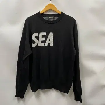 [ U57 ] WIND AND SEA 니트 실크 혼방 빅 로고 M