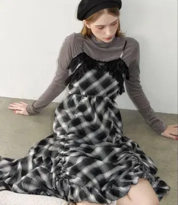 idem 이뎀 레이스 드로스트링 원피스