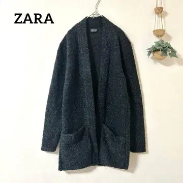 ZARA MAN 코디건 부클레 니트 다크 네이비/블랙 M 사이즈