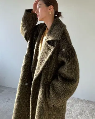 CLANE 믹스 샤기 레이디 코트