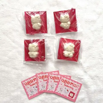 QBB 모양틀 치즈 키링 Hello Kitty 4종 세트