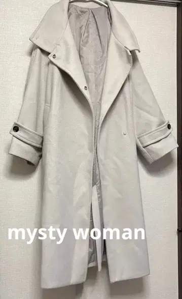 mysty woman 화이트 롱 코트 여성용 코트 겨울 상품
