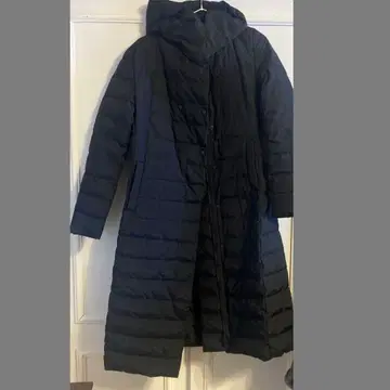 coca 롱 다운 코트 블랙 A라인 미 실루엣