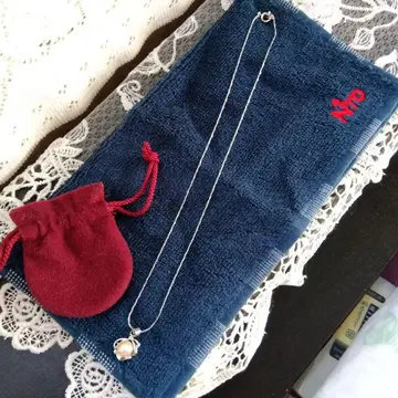 실버 목걸이 핑크 펄 장식