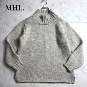 MHL 긴팔 니트 울 하이넥 두꺼운 원단 베이지 L 최근 모델