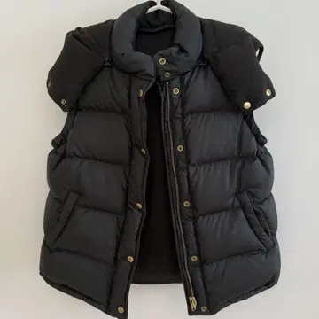 유나이티드 애로우즈 후드 부착 블랙 다운 베스트 리버서블