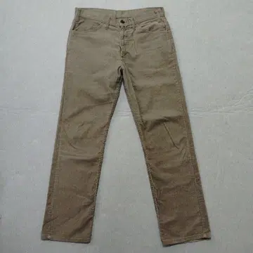 브라운 슬림핏 코튼 팬츠