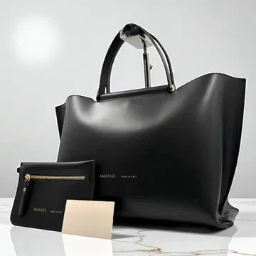 [ 새상품급 ] 이아쿠치 말게리타 M 토트백 블랙 가죽 A4 수납