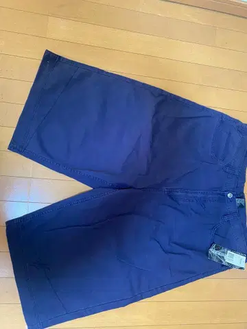 네이비 코튼 혼합 숏팬츠