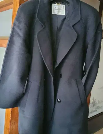 Soie Plaine 다크 네이비 롱 코트