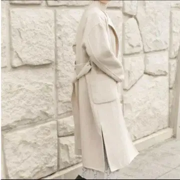 KBF 롱 코트 코트 노카라 리버 코트