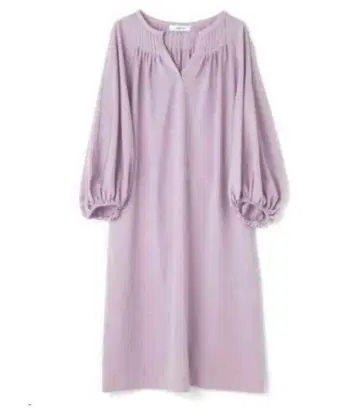 연보라 벌룬 슬리브 원피스