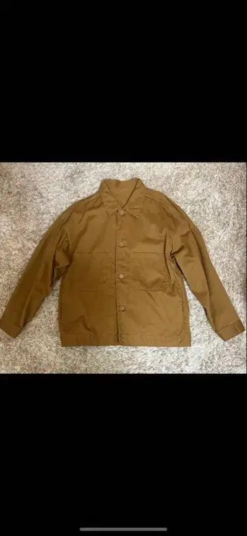 브라운 버튼 프론트 자켓