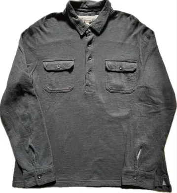 00s MERONA 풀오버 셔츠 하프 버튼 안감 서멀 가슴 포켓