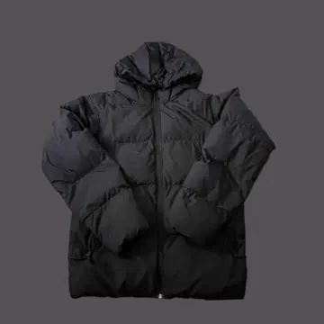 후드 부착 패딩 자켓 블랙