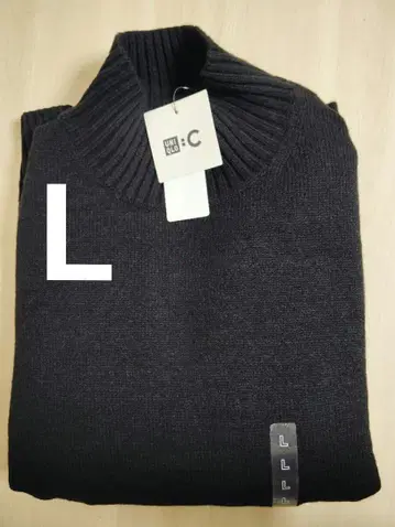 새상품 UNIQLO C 로우게이지 하이넥 스웨터 블랙 L 유니클로