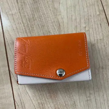 abrasus 아브라사스 오렌지와 화이트의 3단 폴더형 지갑