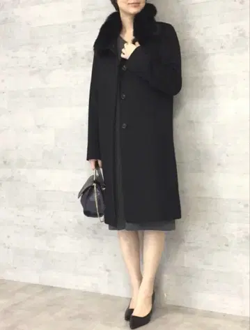 22 Octobre 캐시미어 혼방 울 코트 블랙 포멀 브랜드