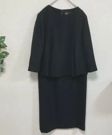 도쿄 소와르 7부 소매 롱 원피스 블랙 포멀 9호