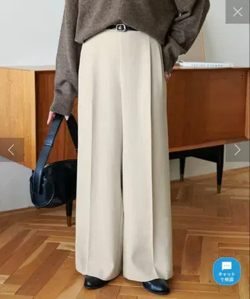 DISCOAT 욕심쟁이 2턱 와이드 팬츠 에크루