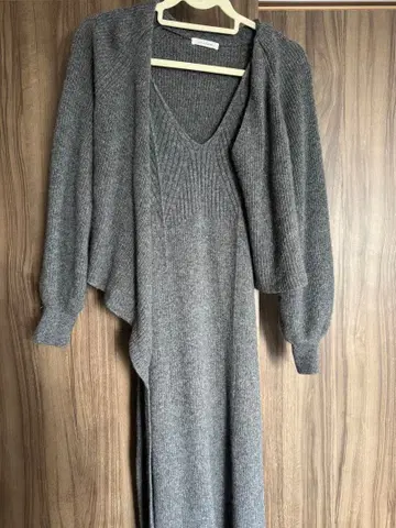 CASA FINE 그레이 니트 원피스 긴팔