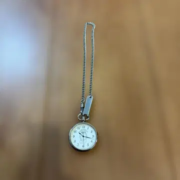 실버 회중시계 화이트 다이얼 마츠모토 시계 박물관