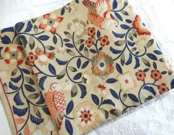 순수 실크 지 새 문양 사라사 패턴 나고야 오비 레트로 오비