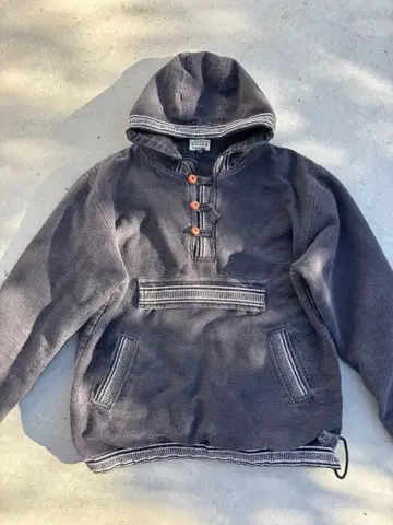 90s 네팔제 코튼 아노락 후드티 XL 차콜 그레이