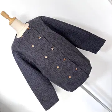 b toco toco 리프 무늬 퀼팅 자켓 아우터 그레이