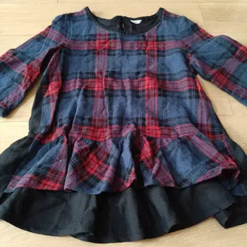 haupia 체크 프릴 블라우스