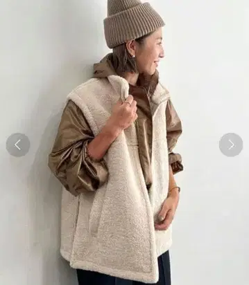 plage 리버서블 보아 베스트 화이트