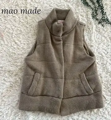 마오메이드  로우게이지 니트 x 다운 베스트 육후